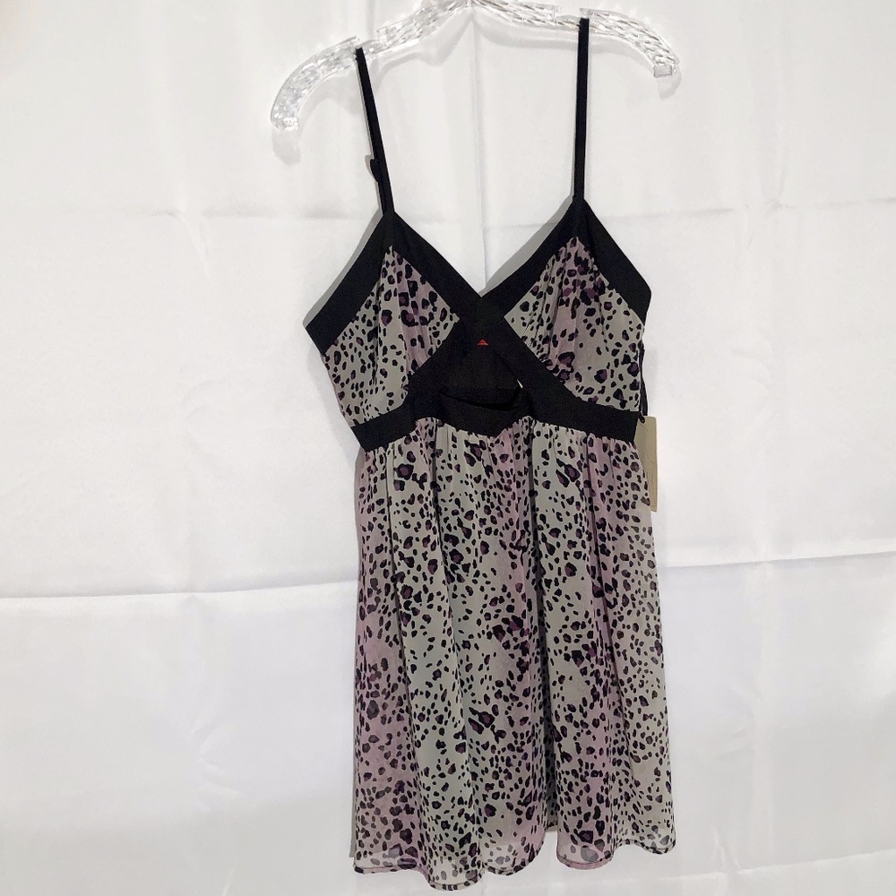 Strappy Purple Leopard Print Dress